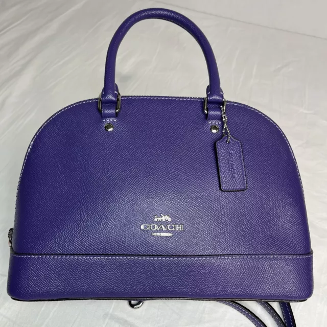 Coach Mini Sierra Satchel Smooth Leather Bright Violet NWT Shoulder Bag