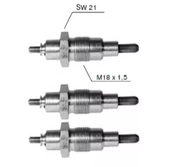 3 x Glühkerze, Glühstift für IH/ IHC /Mc Cormick 323, Mercedes - Benz OM636