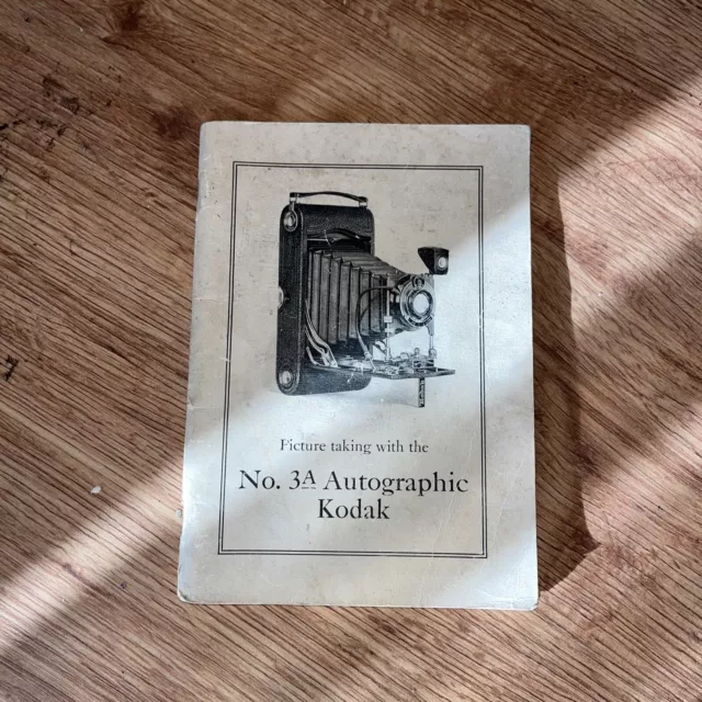 Folleto autográfico de Kodak 1921 n.o 3A para tomar fotos