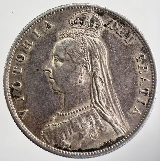 1887 Victoria Half-Crown Silver Coin | Very High Grade | a2632