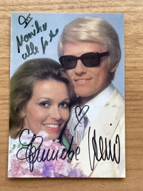 Heino & Hannelore Autograph Card 4 1/8x5 11/16in Autographed Signed