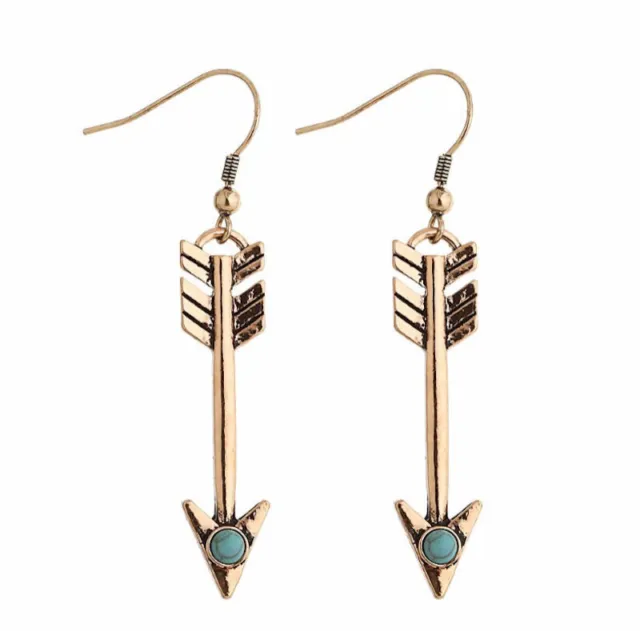 Horse & Western Jewellery Jewelry Native Usa Arrow Earrings Gold Tone