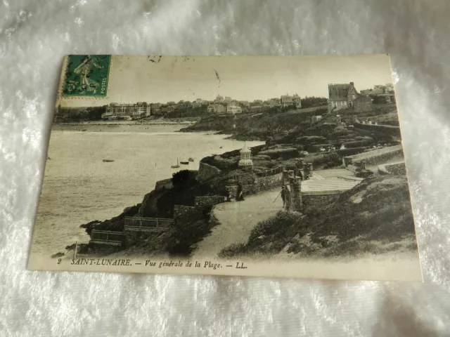 CPA carte postale Saint Lunaire / Vue Générale de la Plage 1913 Bretagne