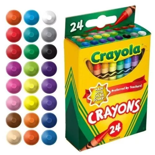 Box of 24 Crayola Non Toxic Assorted Colors Crayons Made in the USA