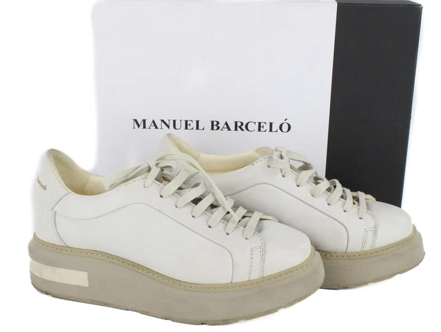 MANUEL BARCELO TRAINER shoe in black leather 49.00 PicClick UK