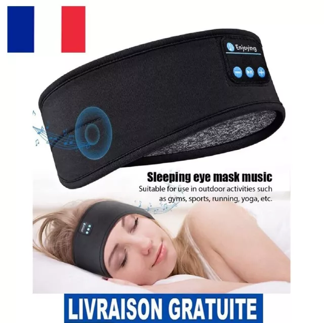 Casque élastique sans fil Bluetooth avec masque pour les yeux et bande de sauna