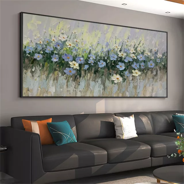 hh081 large 100% hand-painted oil painting pastoral flower on canvas