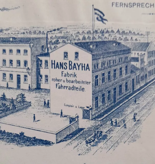 Alte Rechnung Köln Ehrenfeld Metallwarenfabrik Fahrradteile Hans Bayha 1905