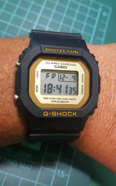 G-Shock Gold Tone Casio DW LCD Frankenstein Assembled Watch