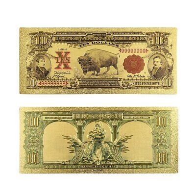 MINT GEM 1899 "GOLD"$10 BISON GOLD CERTIFICATE Rep.*Banknote*
