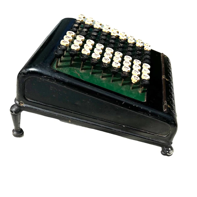 ANTIQUE 1920S BURROUGHS Cast Iron 10 Digit Adding Machine EUR 64,72