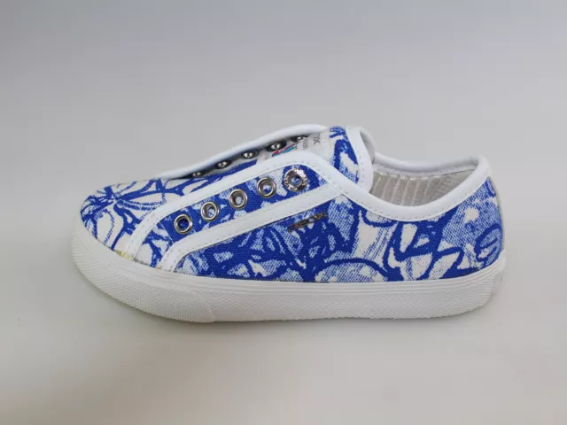 Chaussures Fille GEOX 28 Ue Baskets Blanc Toile Bleu DF428-28