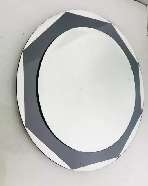 Specchio da parete mirror Midcentury fumè ottagonale design anni '70 vintage