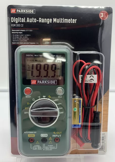 PARKSIDE DIGITAL AUTO-RANGE Multimeter PDM 300 C2 Test Meter Detector  Checker £7.95 - PicClick UK