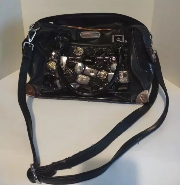 USED NICOLE LEE Premium Purse By Suzy Han Black with Straps 14.95 PicClick