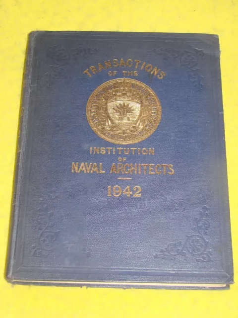 Transactions, Institution of Naval Architects, 1942 h/b, Fair, maritime design