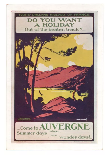 Carte postale ancienne. Reproduction d'affiche publicitaire. CHEMINS DE FER