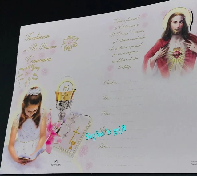 20 INVITACIONES PRIMERA Comunion(Spanish First Communion Invitations