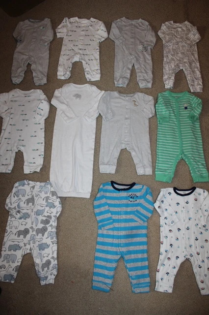 carter's 11pc.baby boy romper gown bundle 3 months