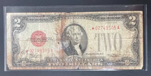 1928-D $2 Two Dollars *Star* Legal Tender United States Note Fr# 1505