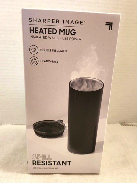 New Sharper Image Heated Mug that is spill resistant 14 OZ USB Power