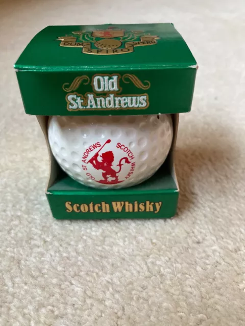 Vintage OLD ST ANDREWS SCOTCH WHISKY GOLF BALL Shaped Miniature Bottle empty