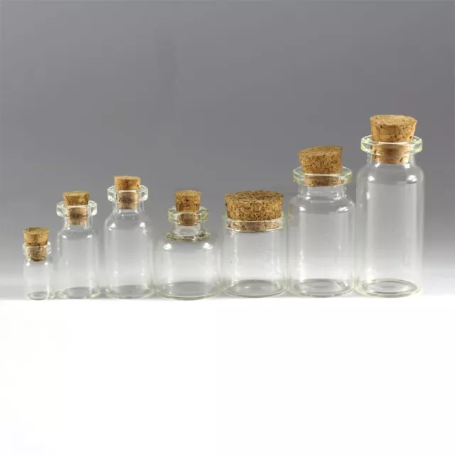 Clear Glass Bottles With Corks Sample Small Vials Jars Sample Empty Wholesale