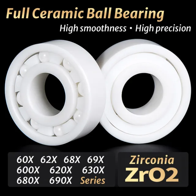 Rodamiento completo de bolas de cerámica ZrO2 de circonio doble sellado 2RS resistente a la corrosión