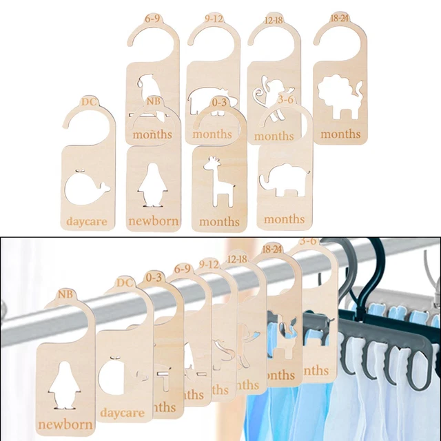 8 Pieces Wooden Baby Closet Dividers, Baby Clothes Dividers