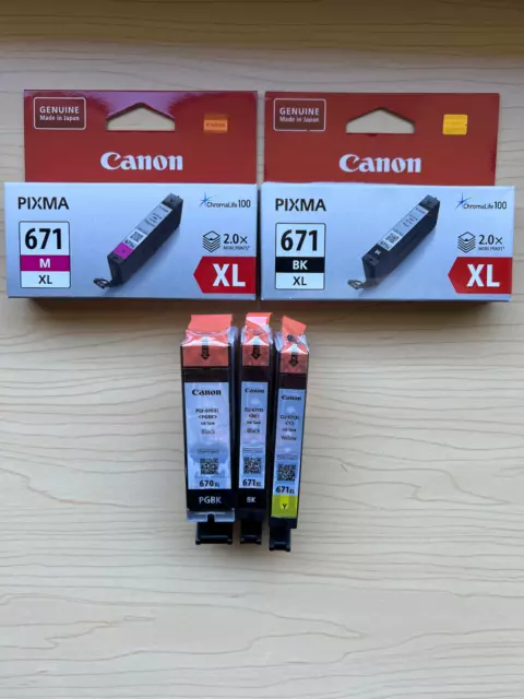 CLI-671XL Genuine Ink for Canon Pixma Printer FREE POSTAGE