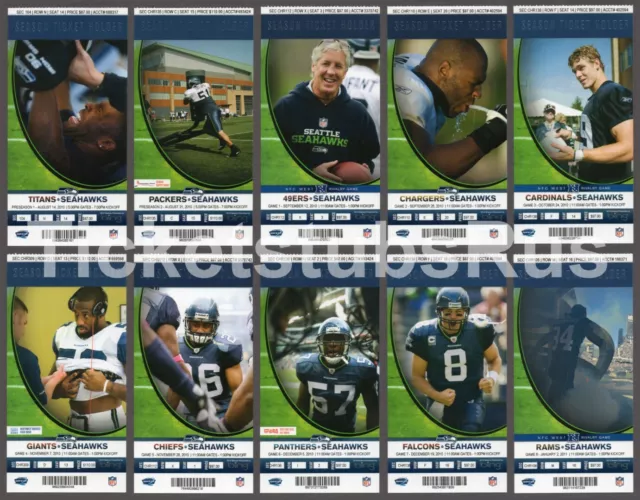 2010 NFL SEATTLE SEAHAWKS Season Ticket Stubs - Full Unused MINT!!!