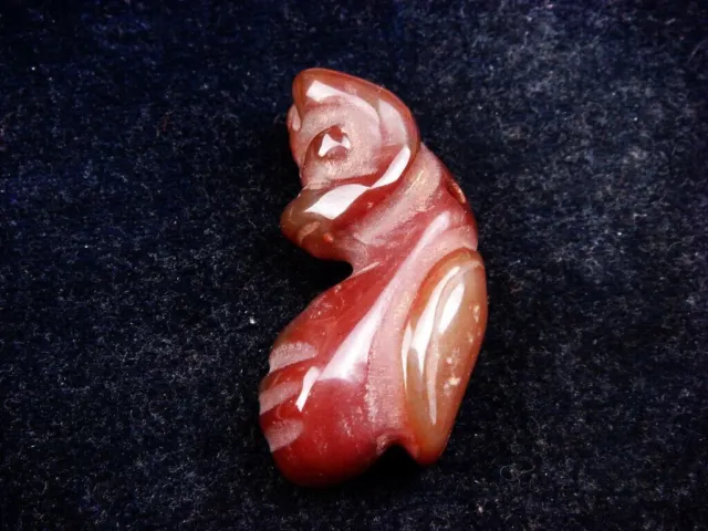 Old Nephrite Jade Stone Carved HongShan Culture Cicada Shaped Warrior #02262306