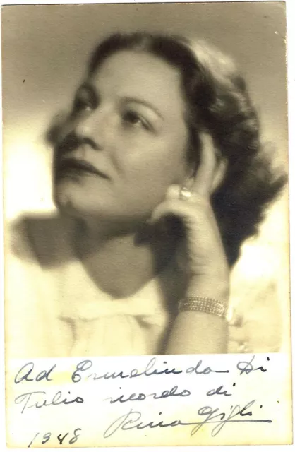 RINA GIGLI Photo with autograph hand signed / OPERA Italian soprano