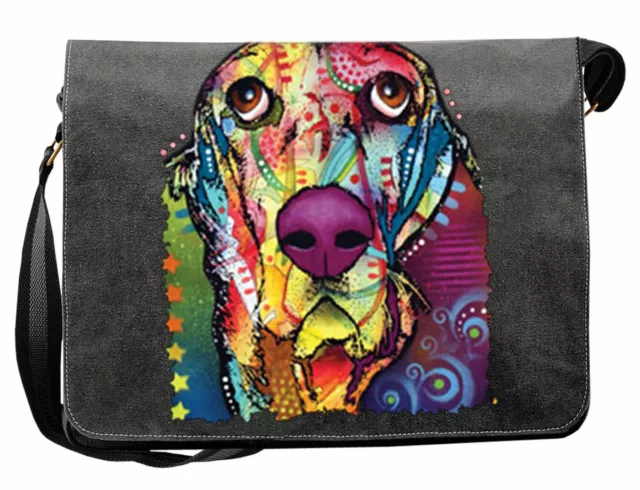 Basset Hound Tasche Umhängetasche Schultertasche Freizeittasche Hund Motiv Neon