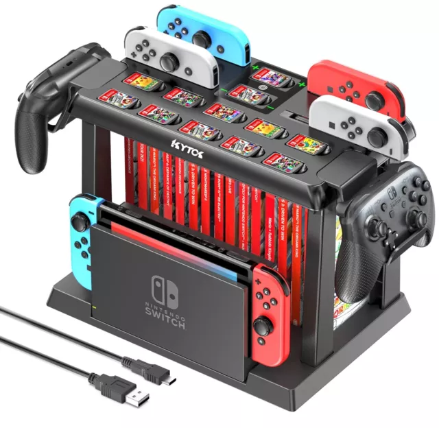 Game Storage Tower Controller Charger Station Dock Organizer for Nintendo Switch