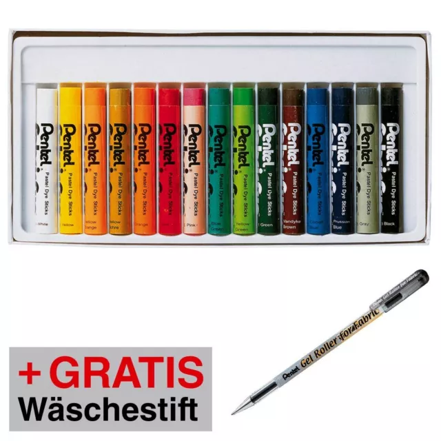 AKTION: Pentel Arts Stoffmalkreide farbsortiert 1 Set + GRATIS Pentel...