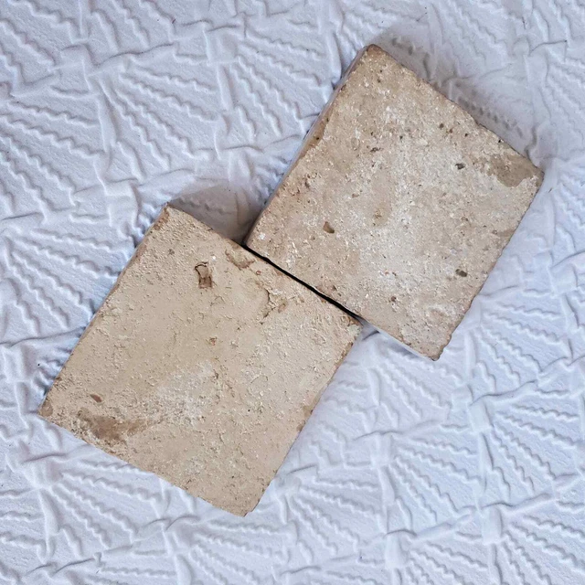 Pair of Moorish Ceramic Tiles, Vintage Moroccan Spanish Salvage Tile Coaster 6