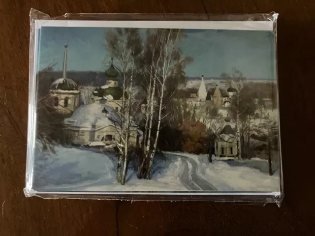 Charity Christmas cards, Russian winter, pack of 10, English greeting