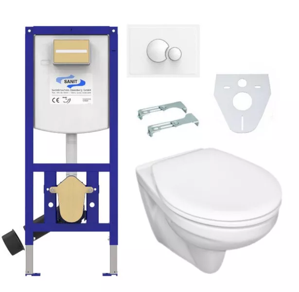 Sanit INEO PLUS WC Komplettset UD-22 Vorwandelement Drückerplatte Wand-WC Sitz