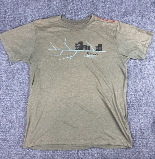 RVCA Men's Logo T Shirt XL Green Short Sleeve Skate The Balance of Opposites