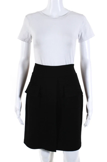 Diane Von Furstenberg Women's Wool Blend Mini Pencil Skirt Black Size 6