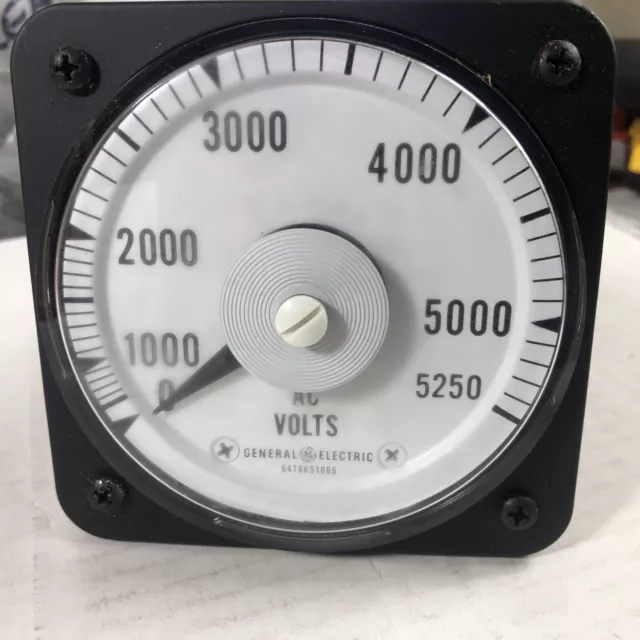 General Electric GE AB40 50-103021PZZZ2 Voltmeter 0-5250 AC Volts (4775)