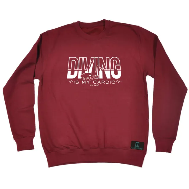 Scuba Diving Ow Is My Cardio - Mens Novelty Funny Sweatshirts Jumper Sweatshirt