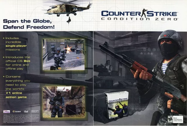 Counter Strike 1.6, Counter Strike Condition Zero, Counter Strike Source  (3 Games) PC GAME DVD