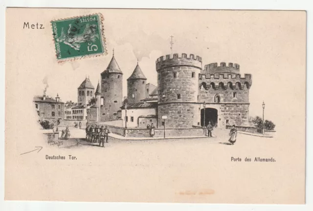 METZ  - Moselle - CPA 57 - Les portes - Porte des Allemands vue N° 29 illustrat.