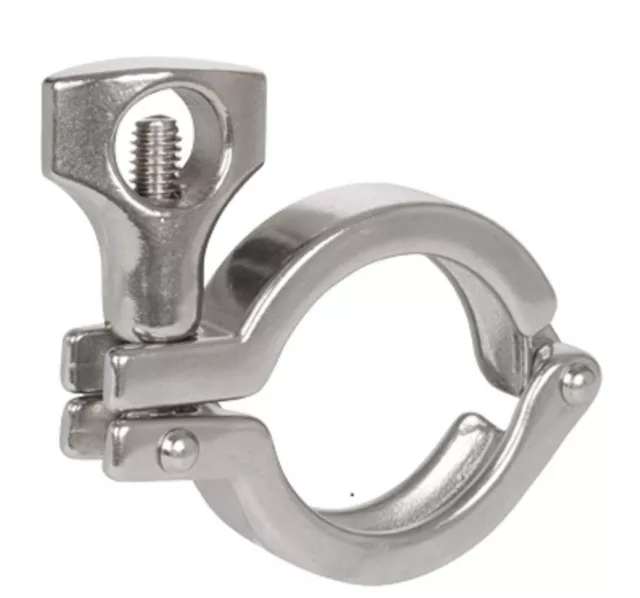 Sanitary 1&11/2" Heavy Duty Clamp 304 Stainless Dairy Brewing Tri Clover <SAN002