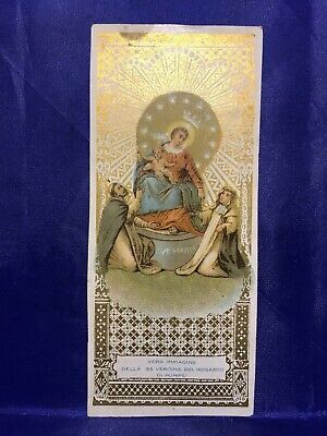 Santino Holy Card Santísima Virgen De Rosario Por Pompei Fina ‘ 800