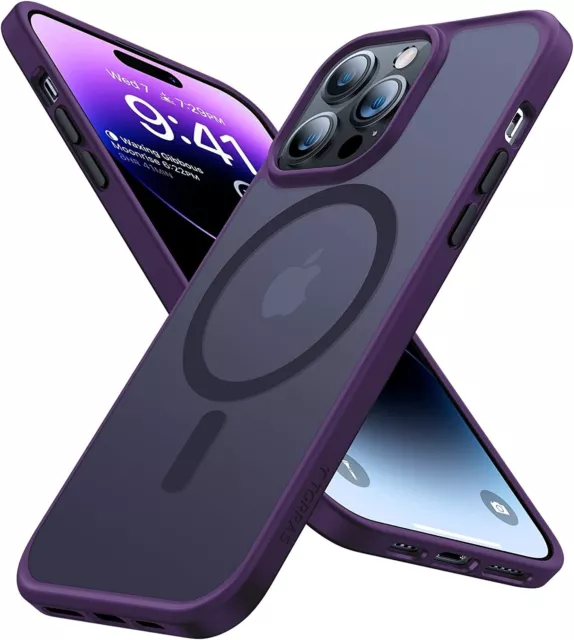 New TORRAS iPhone 14 Pro Max Magnetic Shockproof Hard Back Slim Purple Case