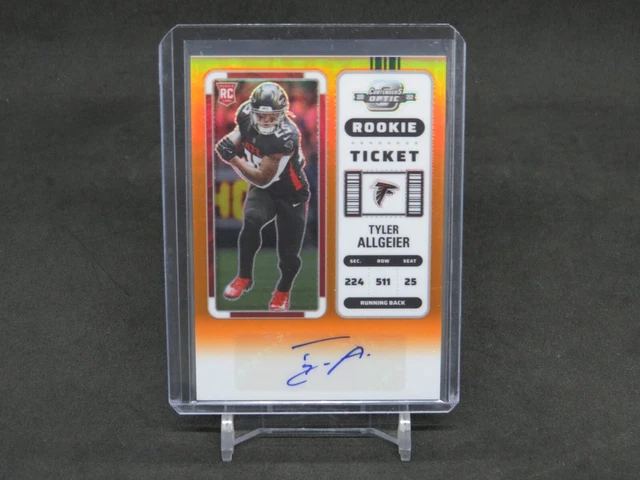 2022 Panini Contenders Optic Tyler Allgeier Orange Rc Ticket Auto /50 Falcons Mb