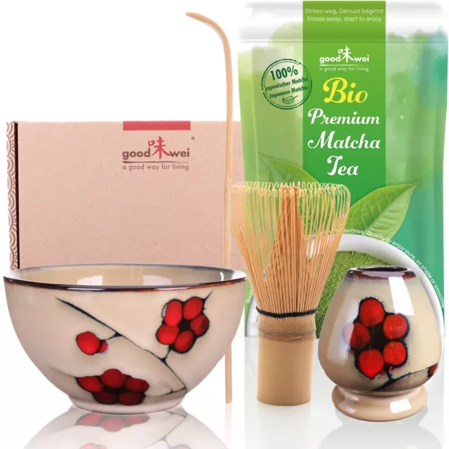 Matcha-Set "Plum" mit 30g Premium Bio-Matcha aus Japan